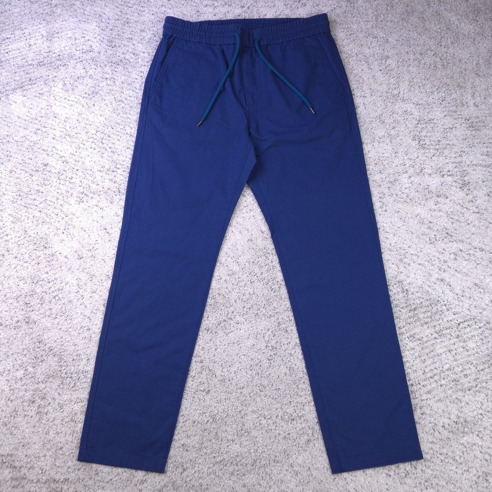 Paul Smith Pants Mens Small Slim Fit Stretch Crop Elastic Waist Drawstring GUC
